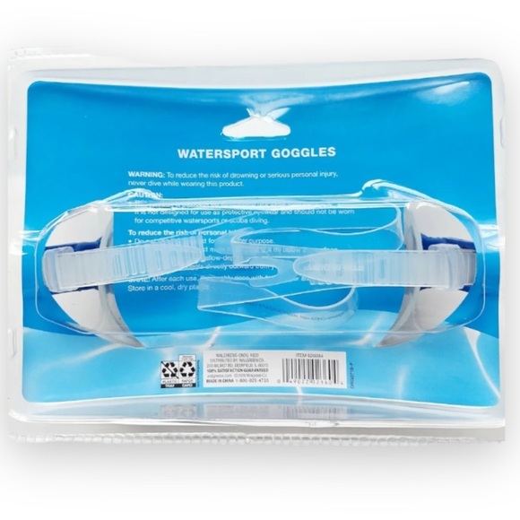 NWT Adult Blue Water Sport Swim Goggles Latex Free UV Protection - Picture 4 of 5